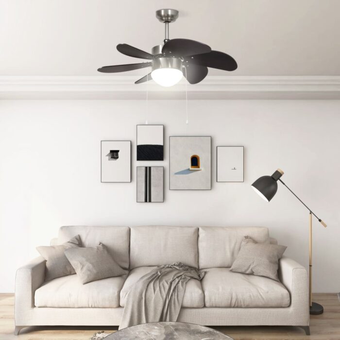 Deckenventilator mit Lampe 76 cm Dunkelbraun – Bild 3