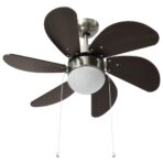 Deckenventilator mit Lampe 76 cm Dunkelbraun – Bild 5