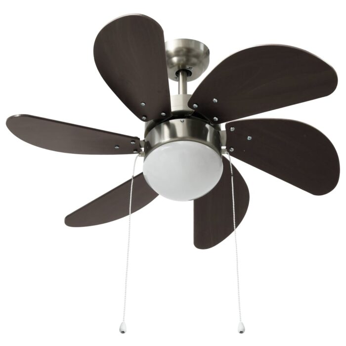 Deckenventilator mit Lampe 76 cm Dunkelbraun – Bild 5