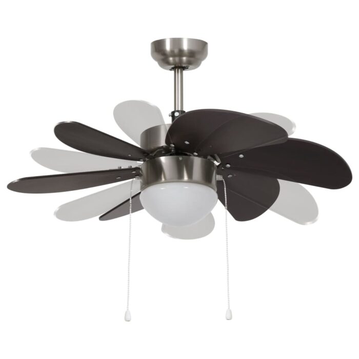 Deckenventilator mit Lampe 76 cm Dunkelbraun – Bild 6