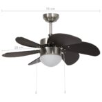 Deckenventilator mit Lampe 76 cm Dunkelbraun – Bild 8
