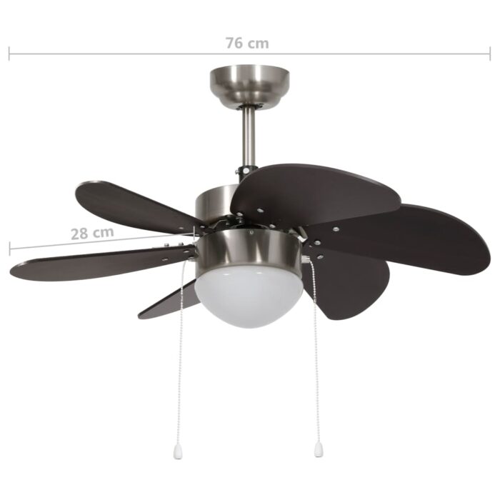 Deckenventilator mit Lampe 76 cm Dunkelbraun – Bild 8