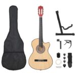 12-tlg. Westerngitarre Set Akustisch Cutaway mit 6 Saiten 38"