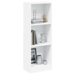 Bücherregal 3 Fächer Weiss 40x24x109 cm Holzwerkstoff