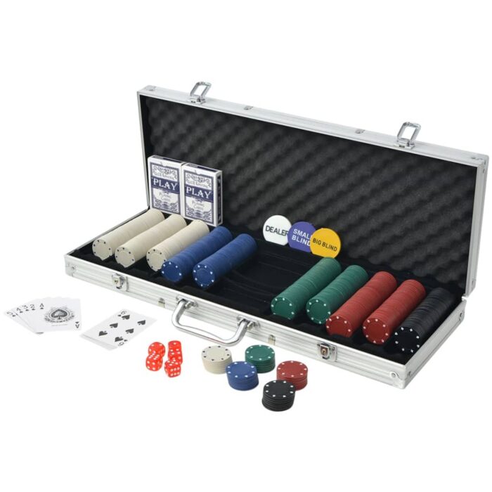 Poker Set mit 500 Chips Aluminium – Bild 2