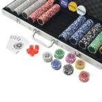 Poker Set mit 500 Laserchips Aluminium – Bild 3