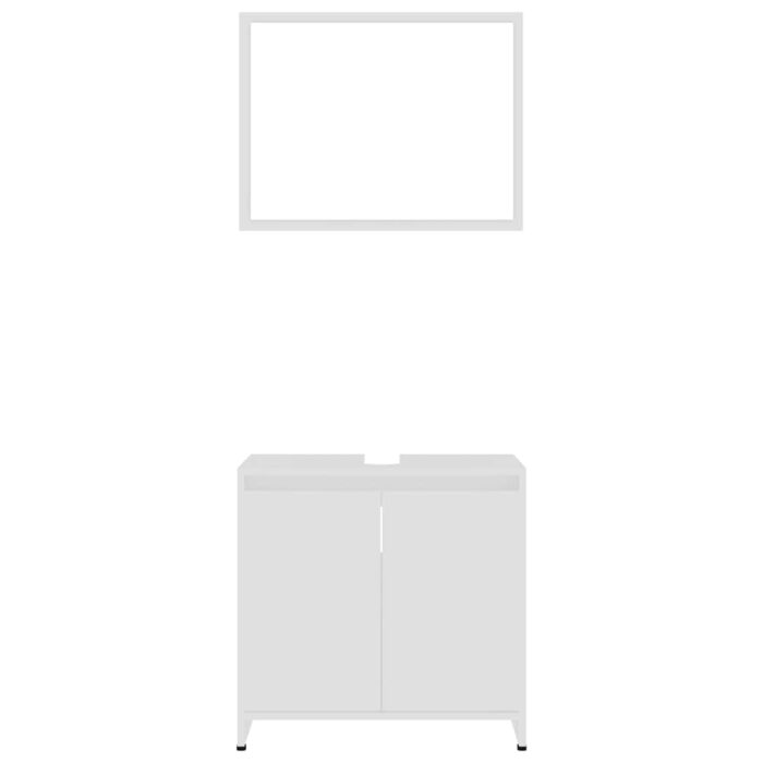 Badmöbel-Set Weiss Holzwerkstoff – Bild 5