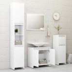 Badmöbel-Set Weiss Holzwerkstoff – Bild 9