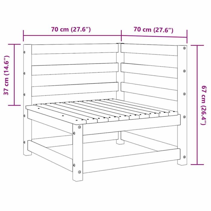 Garten-Ecksofa Massivholz Kiefer – Bild 8