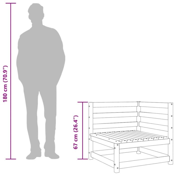 Garten-Ecksofa Massivholz Kiefer – Bild 9