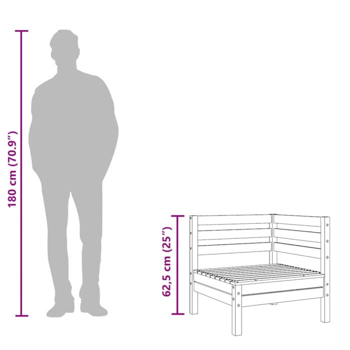 Garten-Ecksofa Massivholz Kiefer – Bild 6