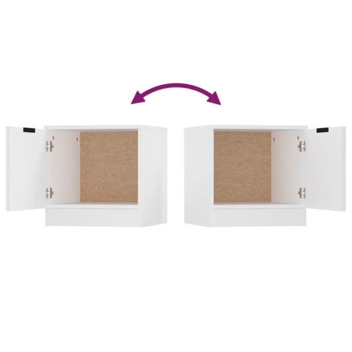 Nachttische 2 Stk. Weiss 40x39x40 cm – Bild 8