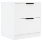Nachttische 2 Stk. Weiss Holzwerkstoff – Bild 2