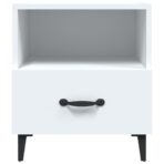 Nachttisch Weiss Holzwerkstoff – Bild 3