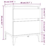 Nachttisch Weiss 40x35x50 cm – Bild 10