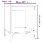 Nachttisch Weiss 40x35x50 cm – Bild 8