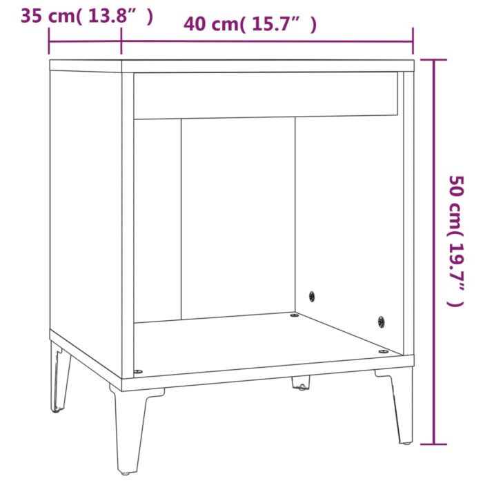 Nachttisch Weiss 40x35x50 cm – Bild 8