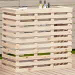 Gartenbar mit Dach 112,5x57x195,5 cm Massivholz Kiefer