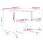 Druckerständer mit Rollen Weiss 41x32x34,5 cm – Bild 10