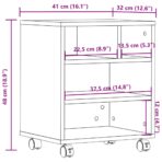 Druckerständer mit Rollen Weiss 41x32x48 cm – Bild 10