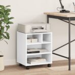 Druckerständer mit Rollen Weiss 41x32x48 cm – Bild 3