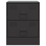 Nachttisch Schwarz 34,5x39x44 cm Stahl – Bild 6