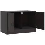 TV-Schrank Schwarz 67x39x44 cm Stahl – Bild 7