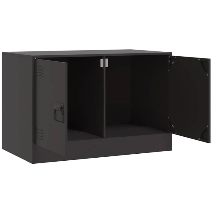 TV-Schrank Schwarz 67x39x44 cm Stahl – Bild 7