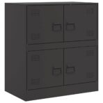 Sideboard Schwarz 67x39x73 cm Stahl – Bild 2