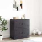 Sideboard Schwarz 67x39x73 cm Stahl – Bild 3