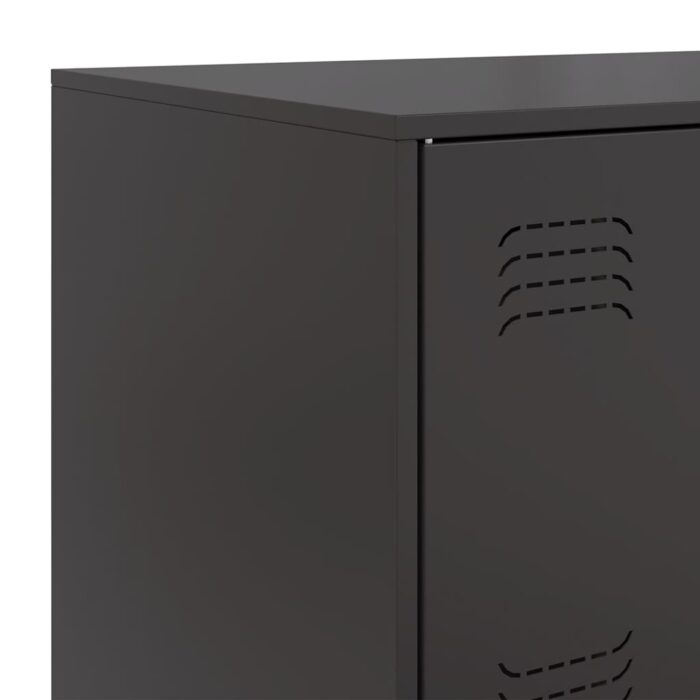 Sideboard Schwarz 67x39x107 cm Stahl – Bild 10