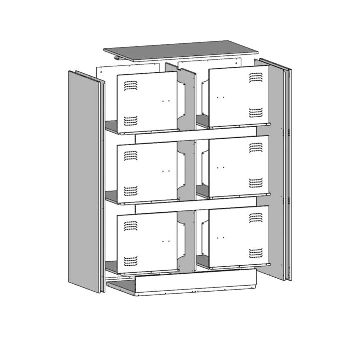 Sideboard Schwarz 67x39x107 cm Stahl – Bild 12
