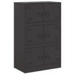 Sideboard Schwarz 67x39x107 cm Stahl – Bild 2