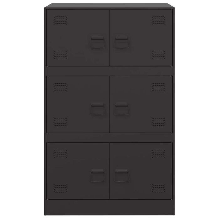 Sideboard Schwarz 67x39x107 cm Stahl – Bild 6