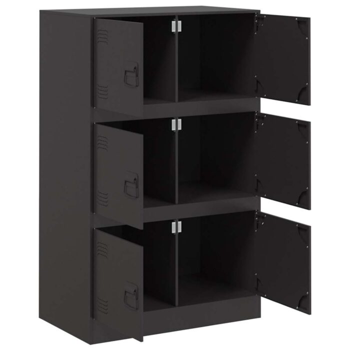 Sideboard Schwarz 67x39x107 cm Stahl – Bild 7