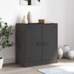 Sideboard Schwarz 67x39x73 cm Stahl – Bild 3