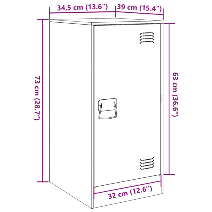 Sideboard Schwarz 34,5x39x73 cm Stahl – Bild 13