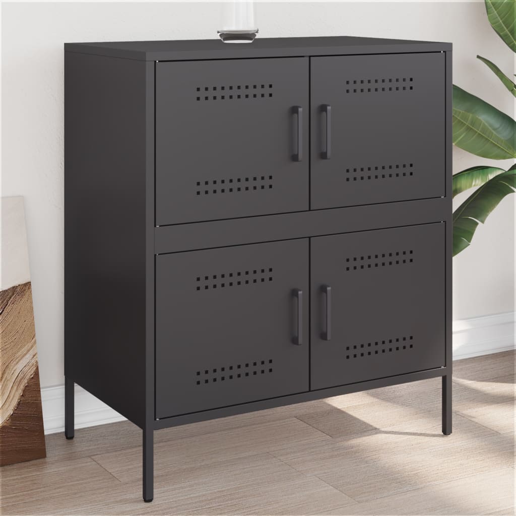 842952_1.jpg Sideboard Schwarz 68x39x79 cm Stahl – Bild 1