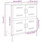 Sideboard Schwarz 68x39x79 cm Stahl – Bild 13