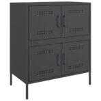 Sideboard Schwarz 68x39x79 cm Stahl – Bild 2