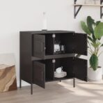 Sideboard Schwarz 68x39x79 cm Stahl – Bild 3