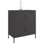 Sideboard Schwarz 68x39x79 cm Stahl – Bild 4