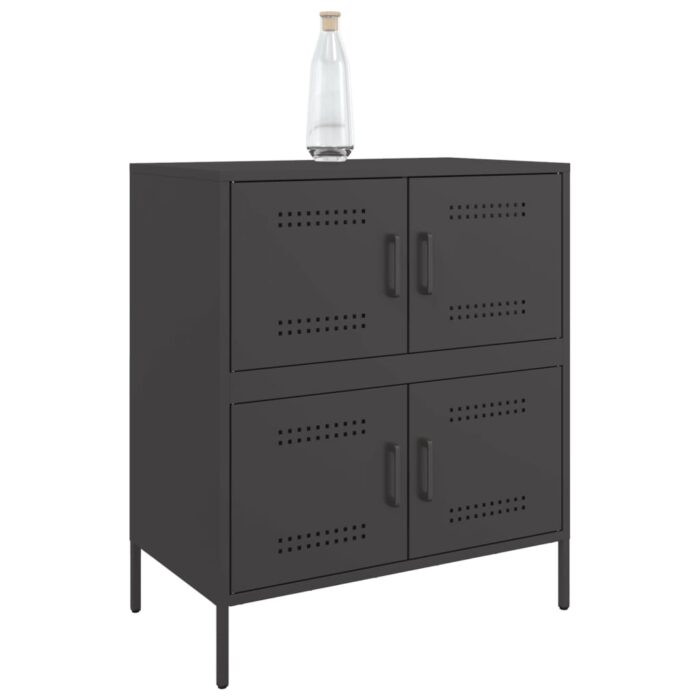 Sideboard Schwarz 68x39x79 cm Stahl – Bild 4