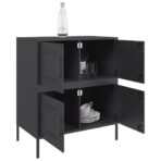 Sideboard Schwarz 68x39x79 cm Stahl – Bild 5