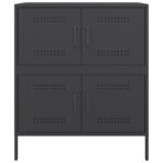 Sideboard Schwarz 68x39x79 cm Stahl – Bild 6