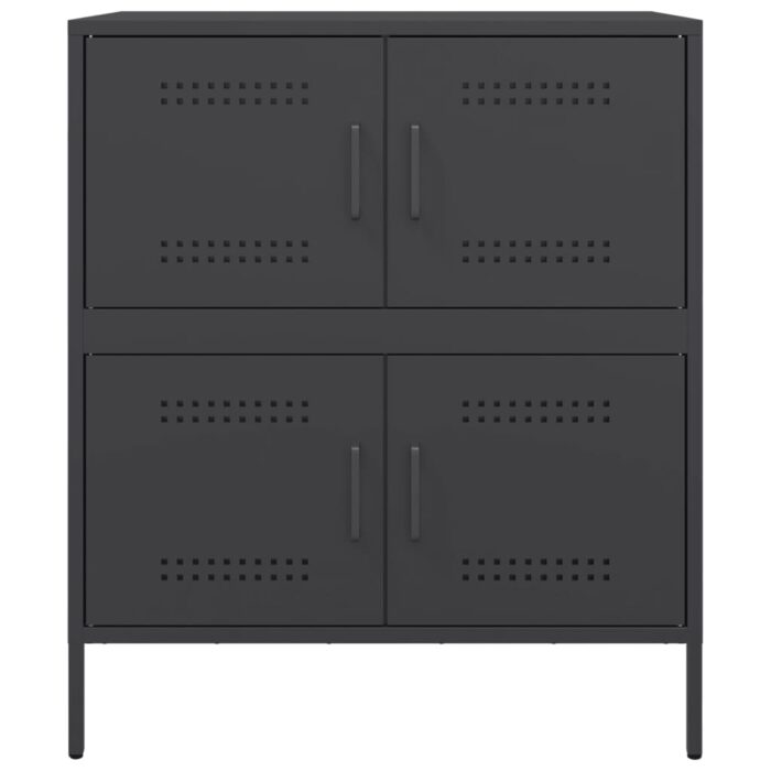Sideboard Schwarz 68x39x79 cm Stahl – Bild 6