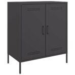 Sideboard Schwarz 68x39x79 cm Stahl – Bild 2