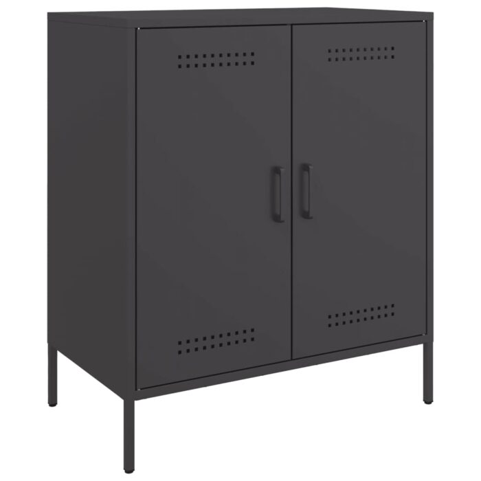 Sideboard Schwarz 68x39x79 cm Stahl – Bild 2