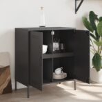 Sideboard Schwarz 68x39x79 cm Stahl – Bild 3