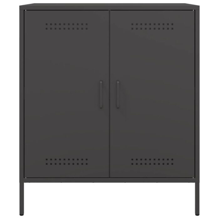 Sideboard Schwarz 68x39x79 cm Stahl – Bild 6
